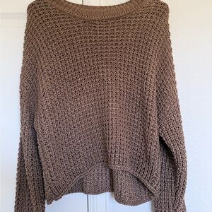 Blu Pepper Brown Knit Crew Neck Sweater